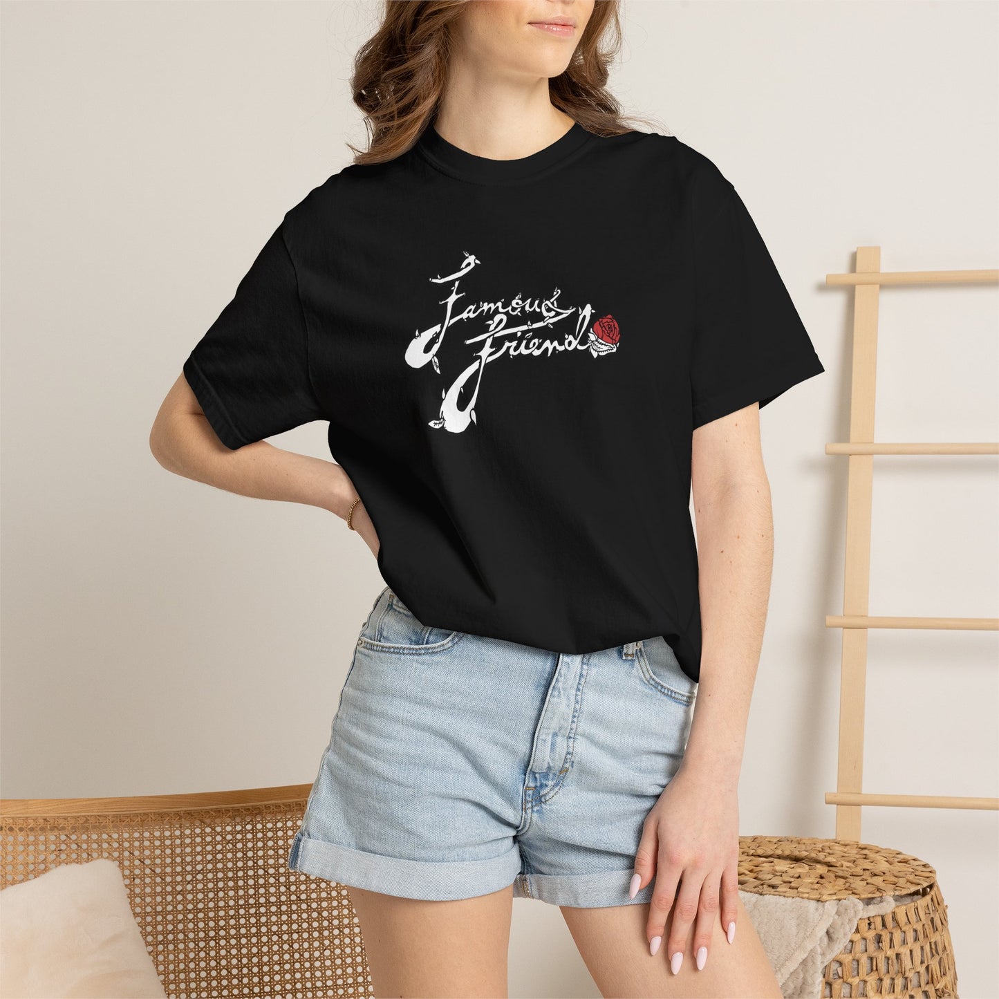 ff rose tee (black)