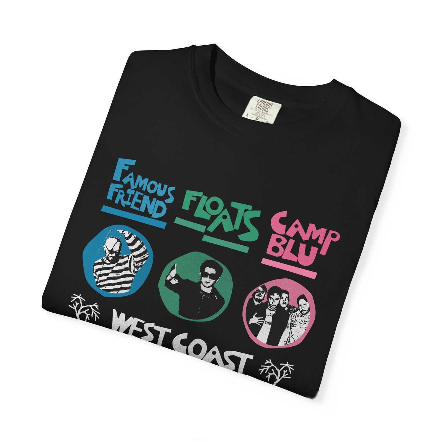 limited edition: west coast 2026 tour famous friend/floats/camp blu tee